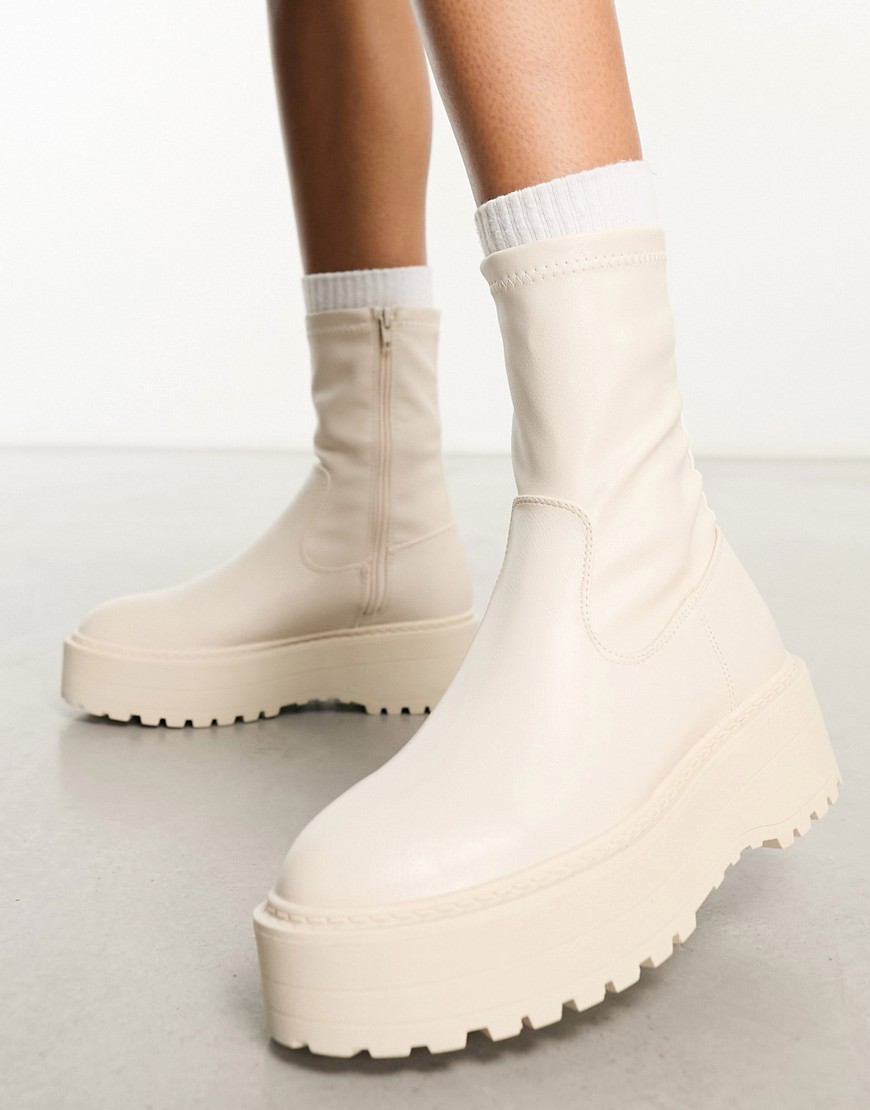 Public Desire Womens Chunky Boots in White by Asos GOOFASH