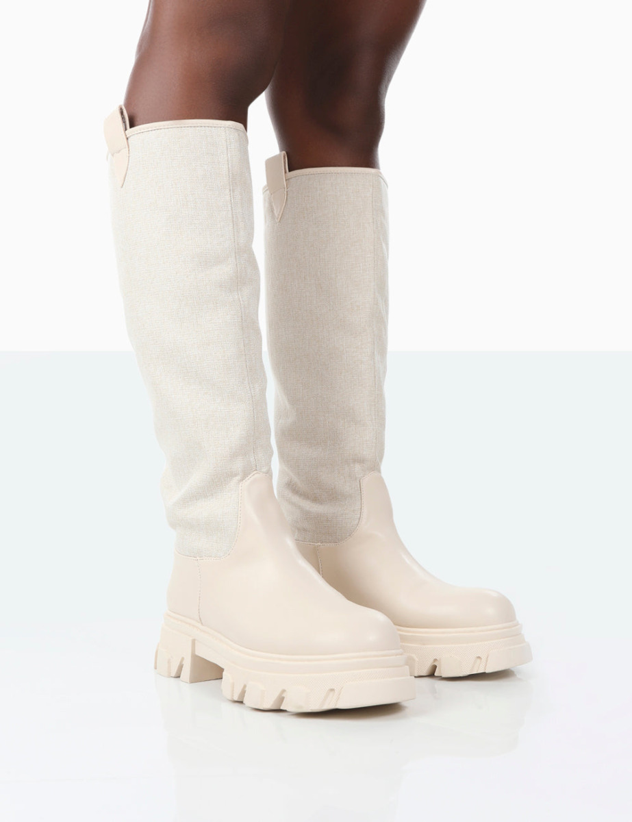 Public Desire - Women's Ivory Boots GOOFASH