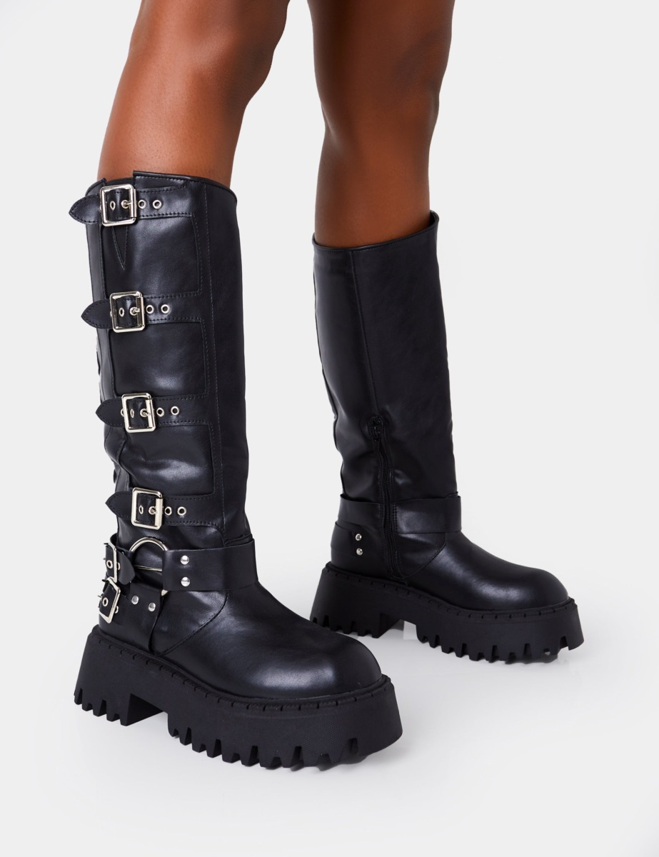 Public Desire - Women's Knee High Boots in Black GOOFASH