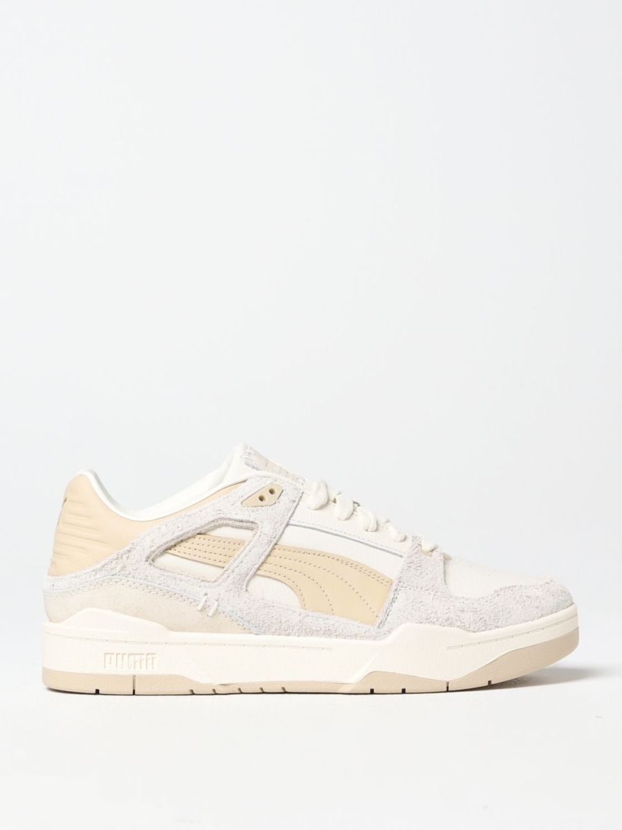 Puma Gents White Trainers by Giglio GOOFASH