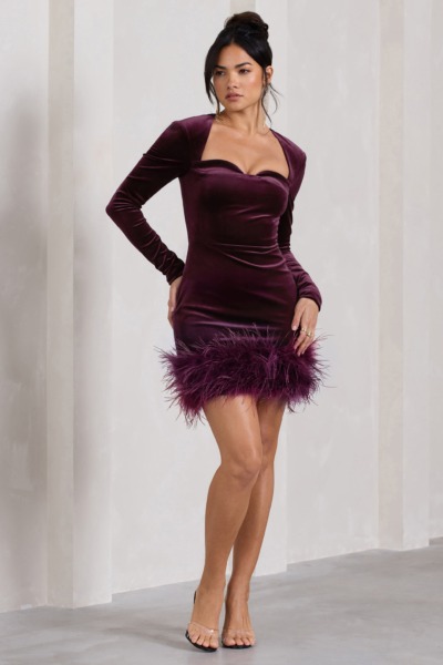 Purple Mini Dress Ladies - Club L London GOOFASH