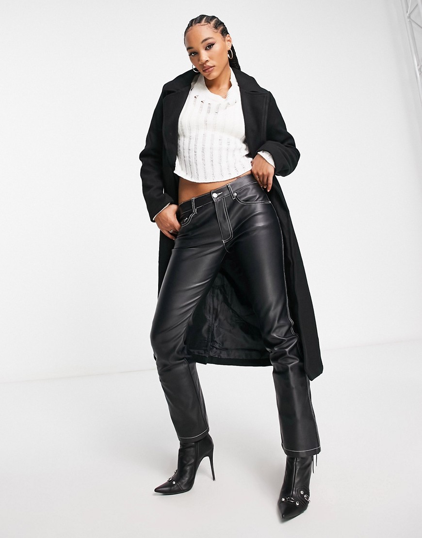 Qed London - Womens Coat in Black from Asos GOOFASH