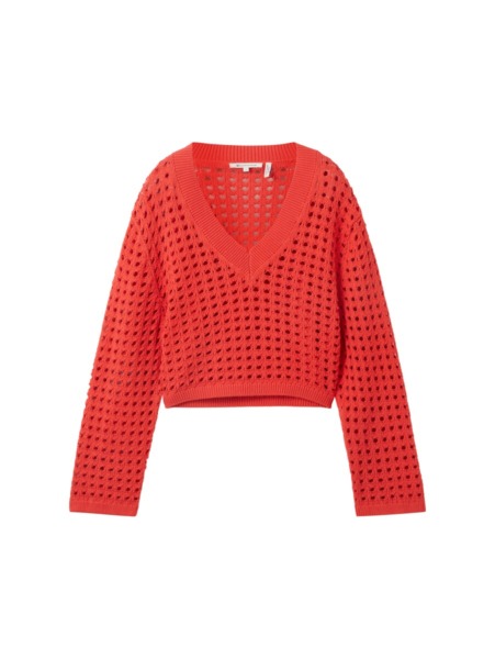 Red Knitted Sweater from Tom Tailor GOOFASH