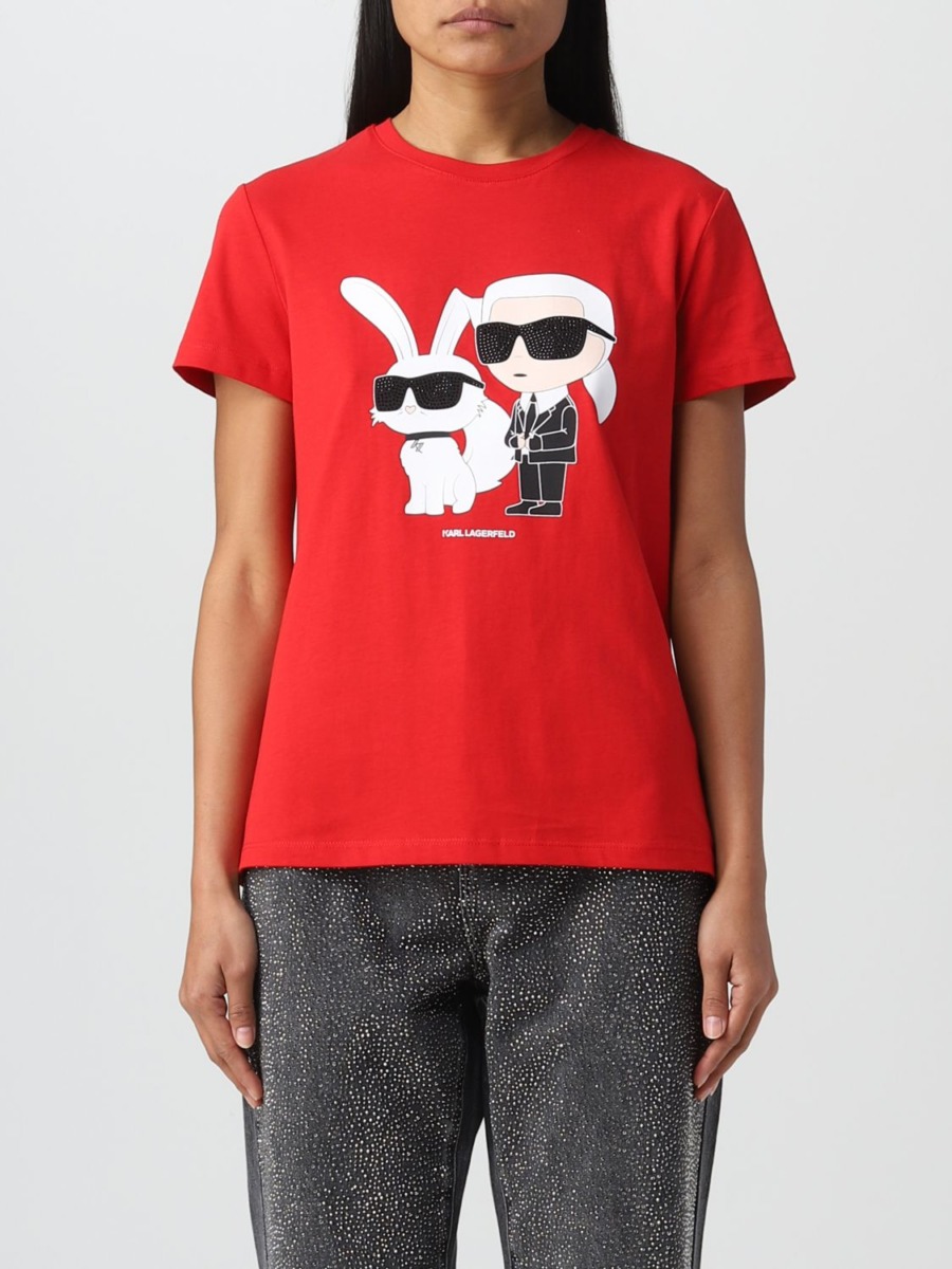Red T-Shirt - Karl Lagerfeld - Women - Giglio GOOFASH