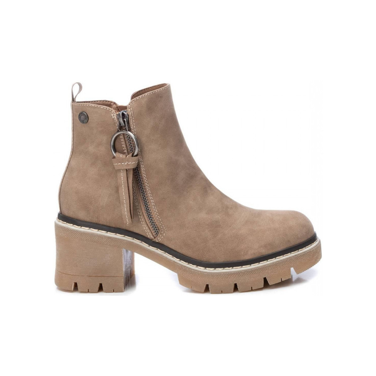 Refresh - Beige Lady Ankle Boots Spartoo GOOFASH