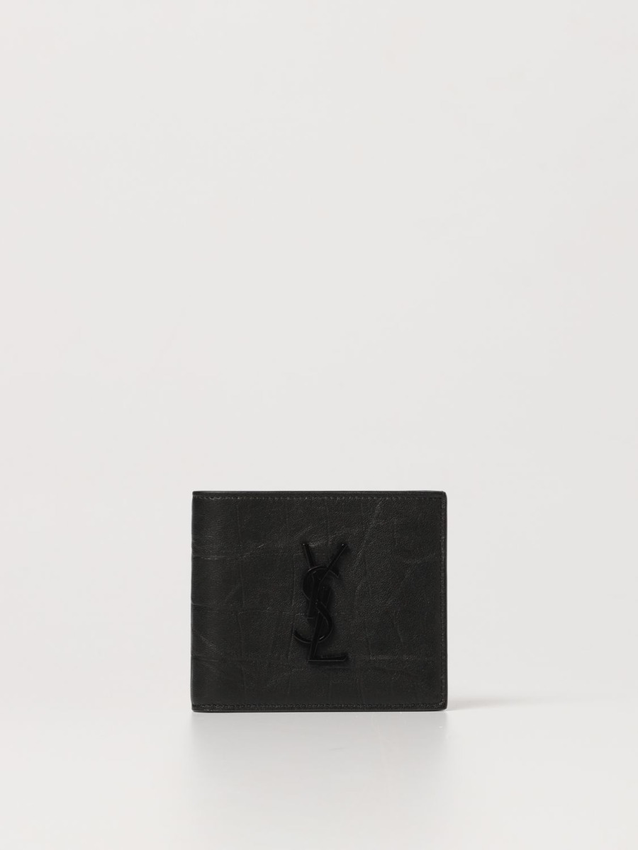 Saint Laurent - Black Wallet Giglio Man GOOFASH