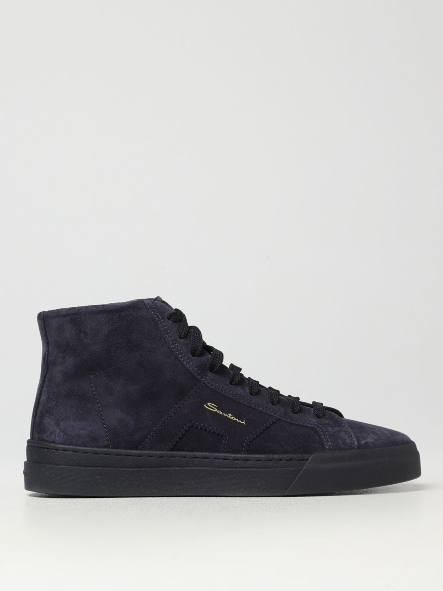 Santoni Gents Blue Trainers from Giglio GOOFASH