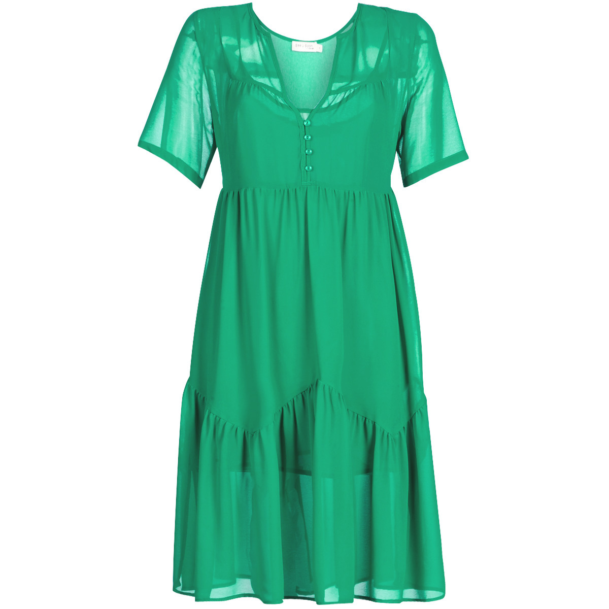 See U Soon Women's Dress in Green at Spartoo GOOFASH
