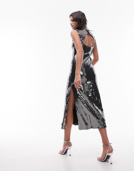 Silver - Midi Dress - Topshop - Woman - Asos GOOFASH