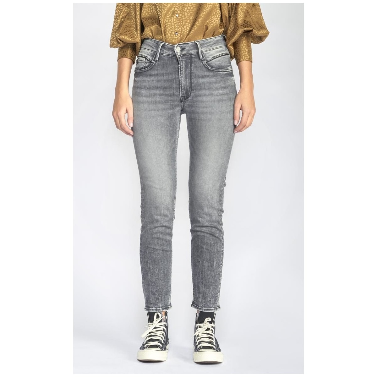 Spartoo Lady Jeans in Grey by Le Temps des Cerises GOOFASH