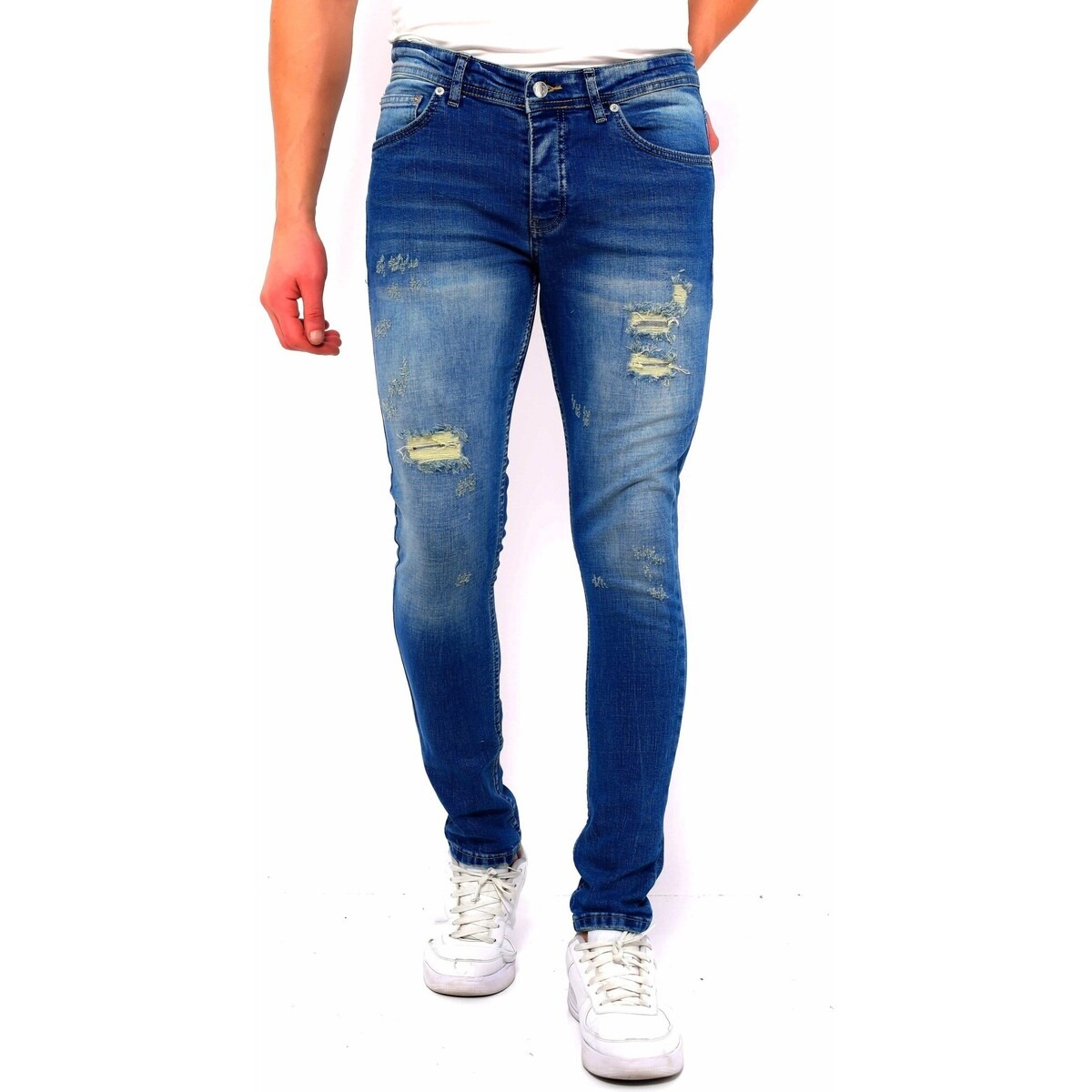 Spartoo - Man Blue Skinny Jeans GOOFASH