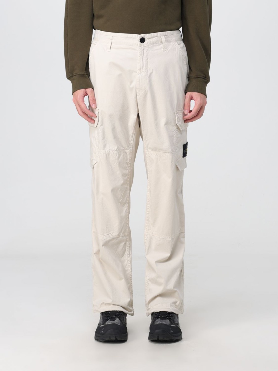 Stone Island - Mens White Trousers from Giglio GOOFASH