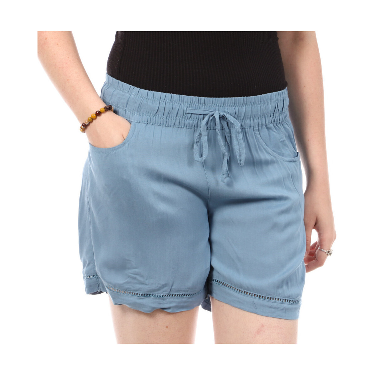 Sublevel Woman Shorts Blue by Spartoo GOOFASH