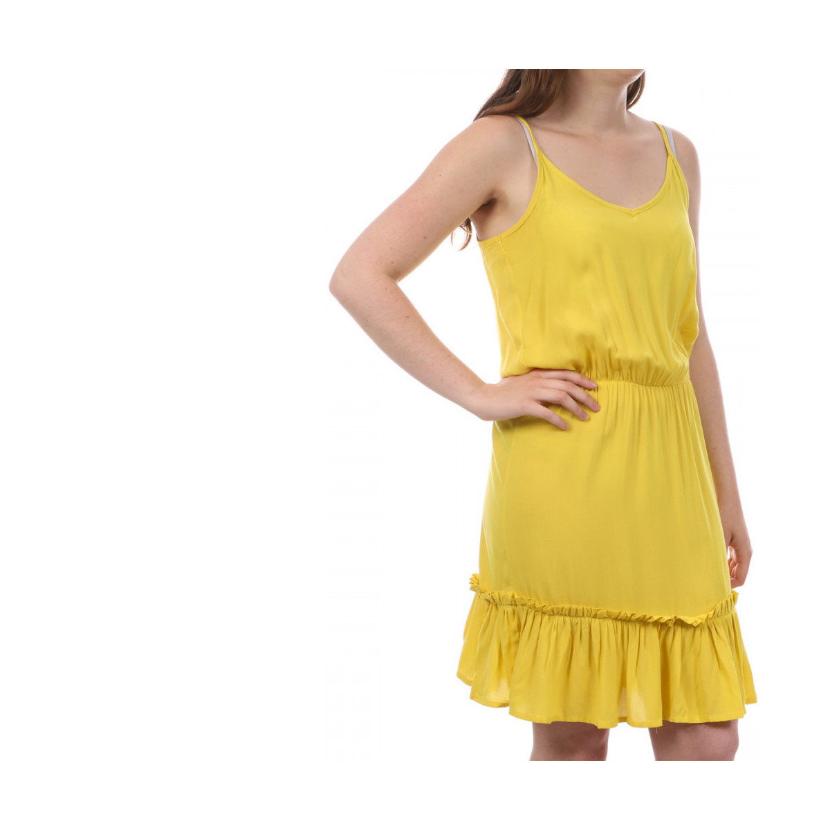 Sublevel - Womens Dress Yellow from Spartoo GOOFASH
