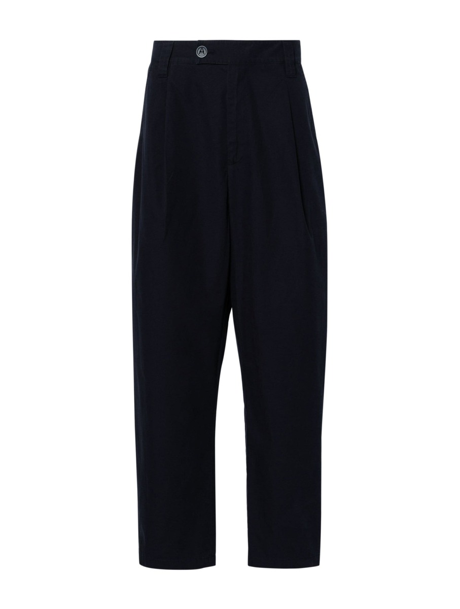Suitnegozi - Gent Wide Leg Trousers in Blue GOOFASH