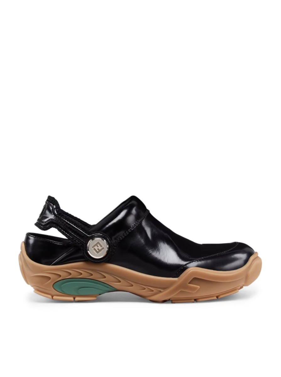 Suitnegozi Gents Clogs in Black by Fendi GOOFASH