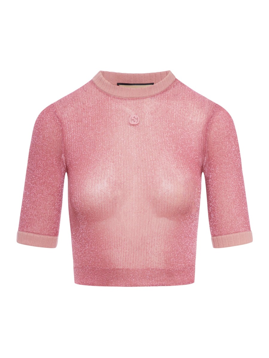 Suitnegozi Knit Top Pink Gucci GOOFASH