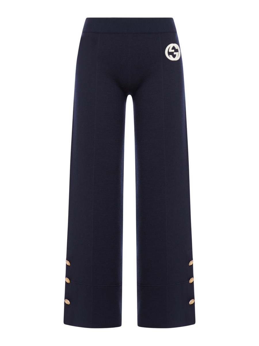 Suitnegozi Lady Trousers Blue Gucci GOOFASH