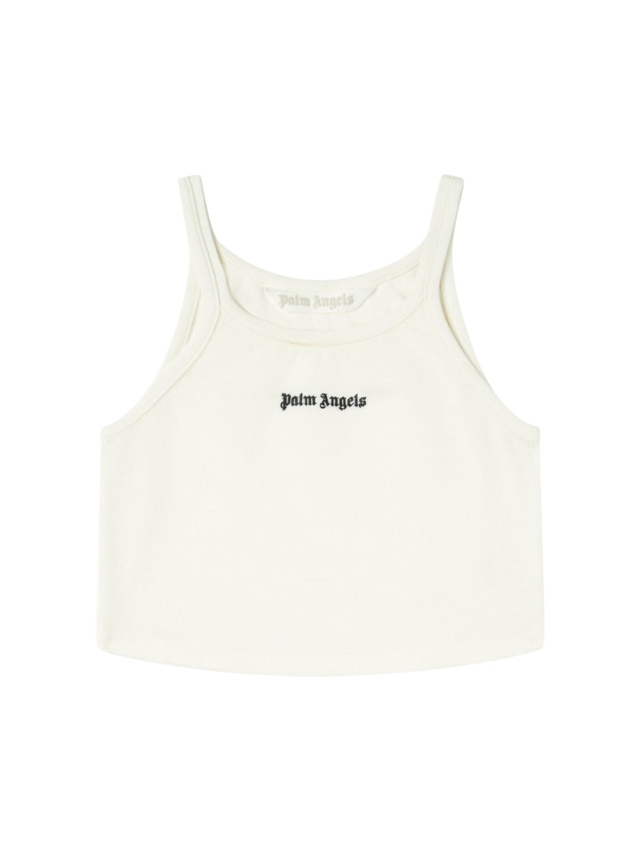 Suitnegozi - Woman White Crop Top by Palm Angels GOOFASH