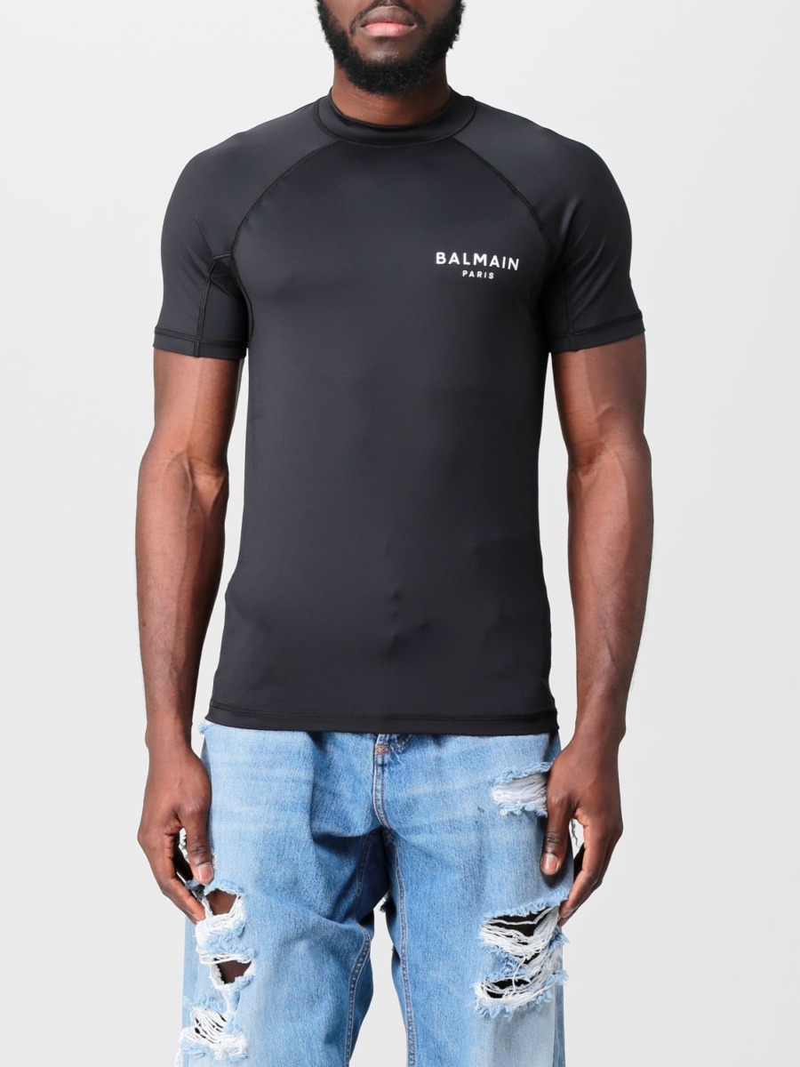 T-Shirt Black Giglio Balmain Man GOOFASH