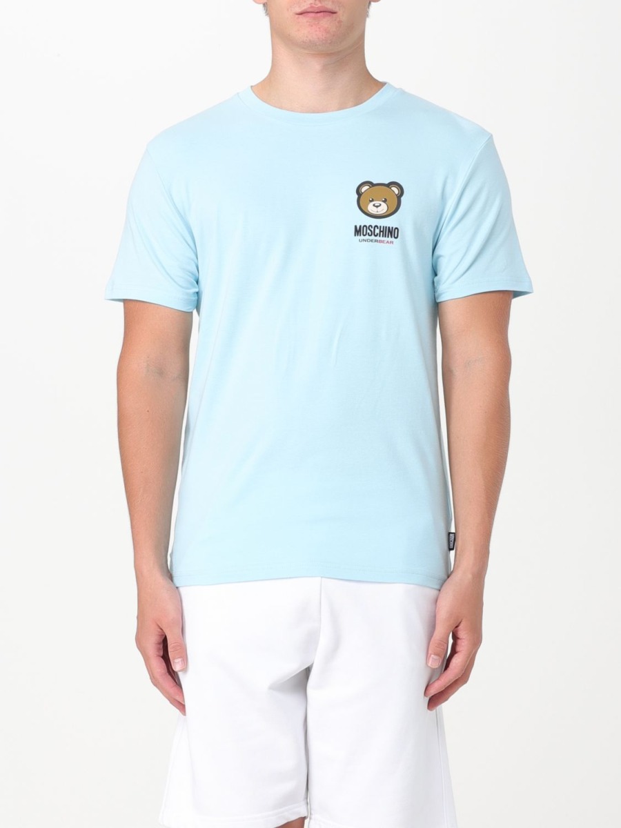 T-Shirt Blue - Moschino Man - Giglio GOOFASH