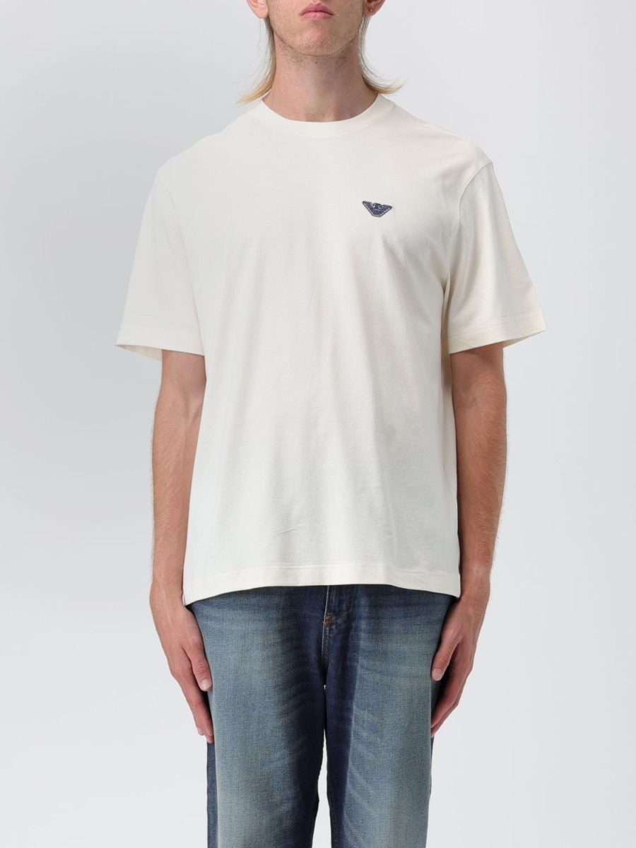 T-Shirt in Cream for Men by Giglio GOOFASH