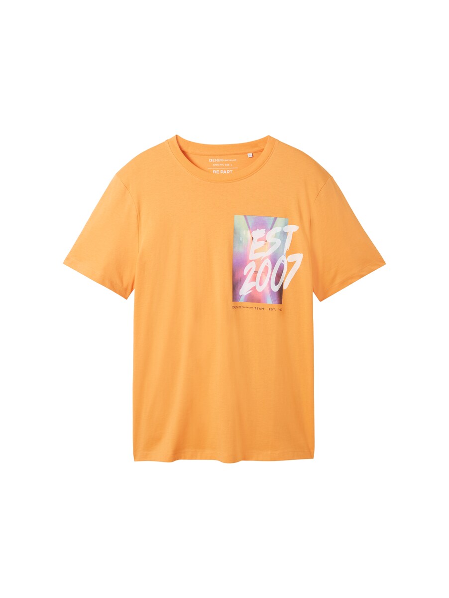 T-Shirt in Orange for Men from Tom Tailor GOOFASH