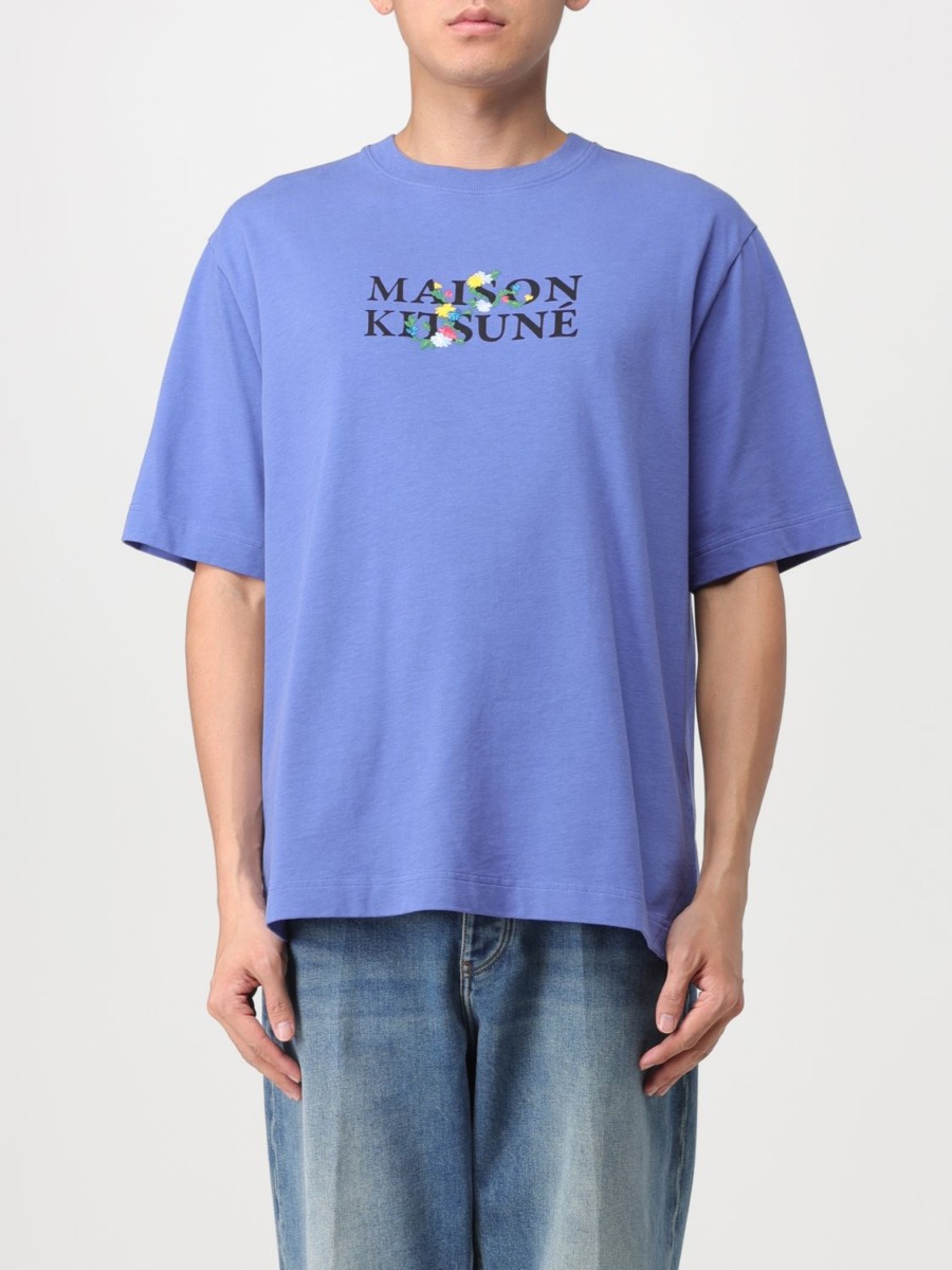 T-Shirt in Purple Giglio - Maison Kitsuné GOOFASH