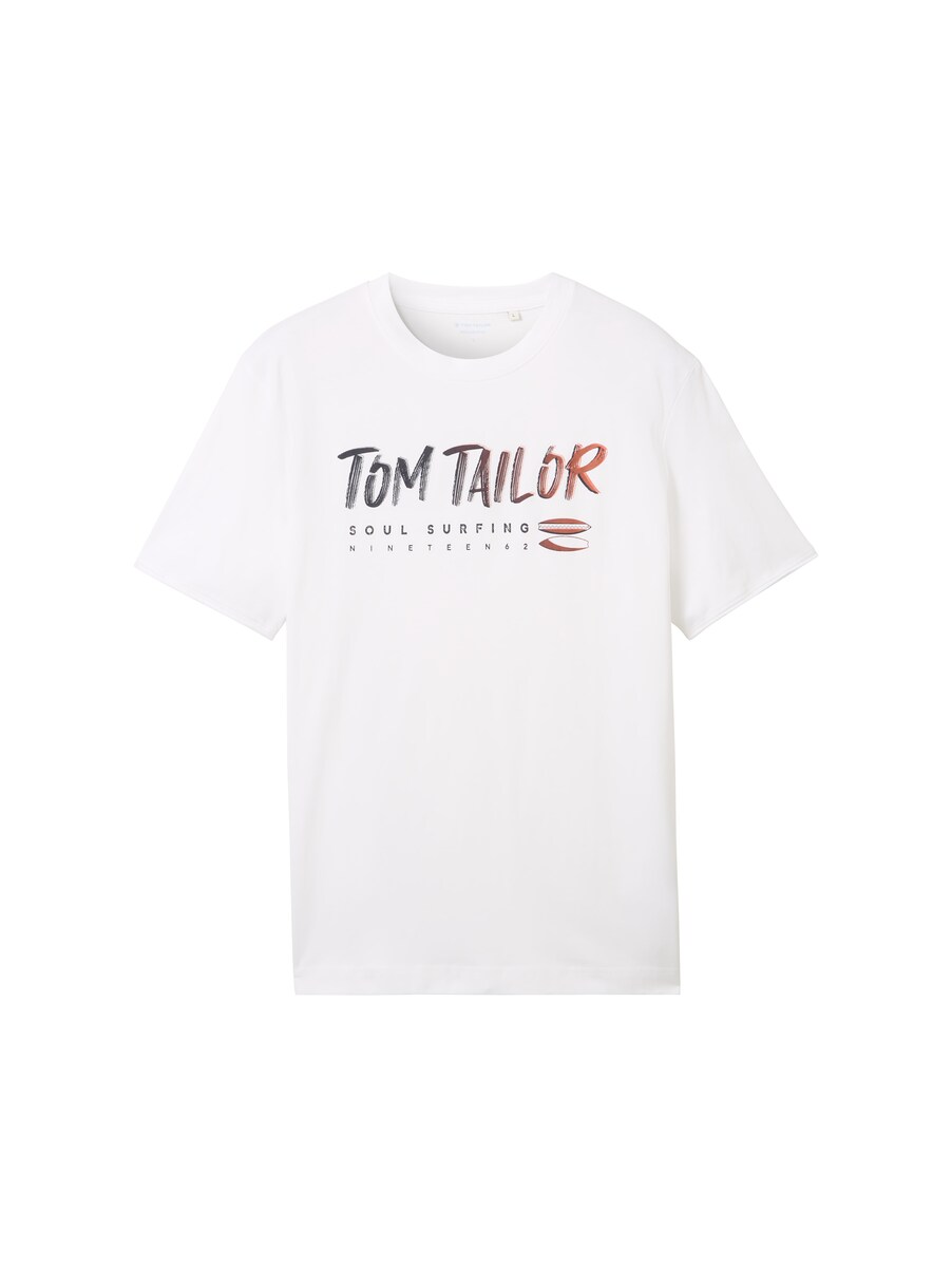 T-Shirt in White Tom Tailor Man GOOFASH