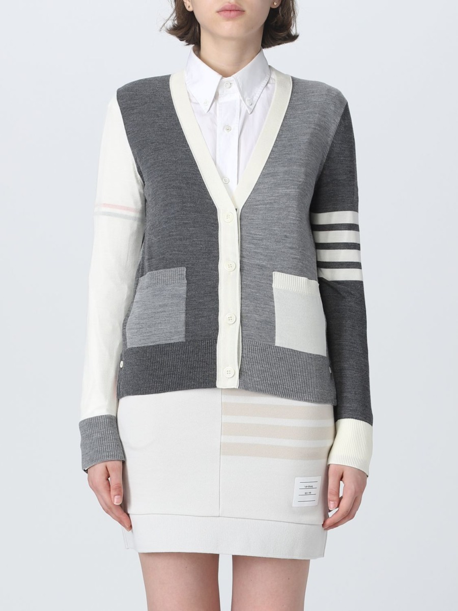 Thom Browne - Cardigan in Grey for Woman from Giglio GOOFASH