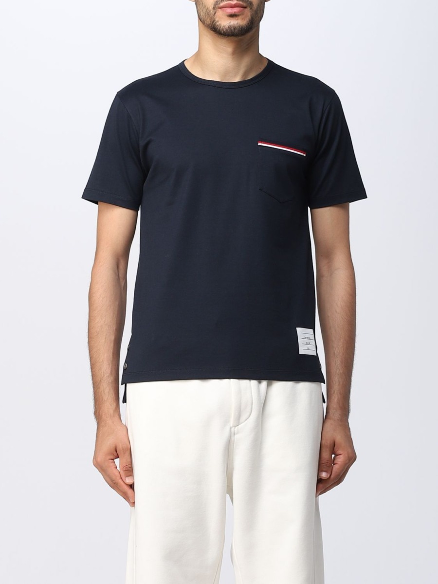 Thom Browne Men T-Shirt Blue from Giglio GOOFASH