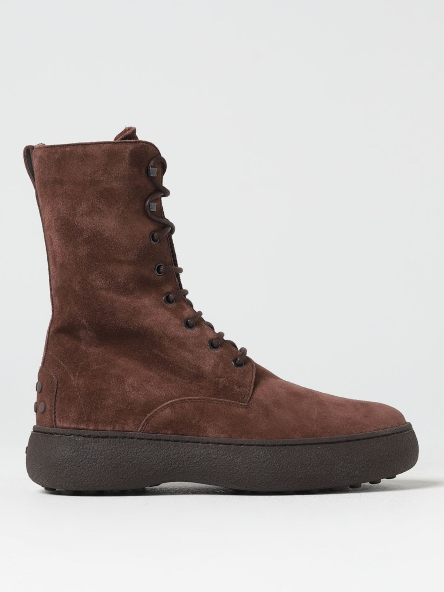Tods Flat Boots in Brown by Giglio GOOFASH
