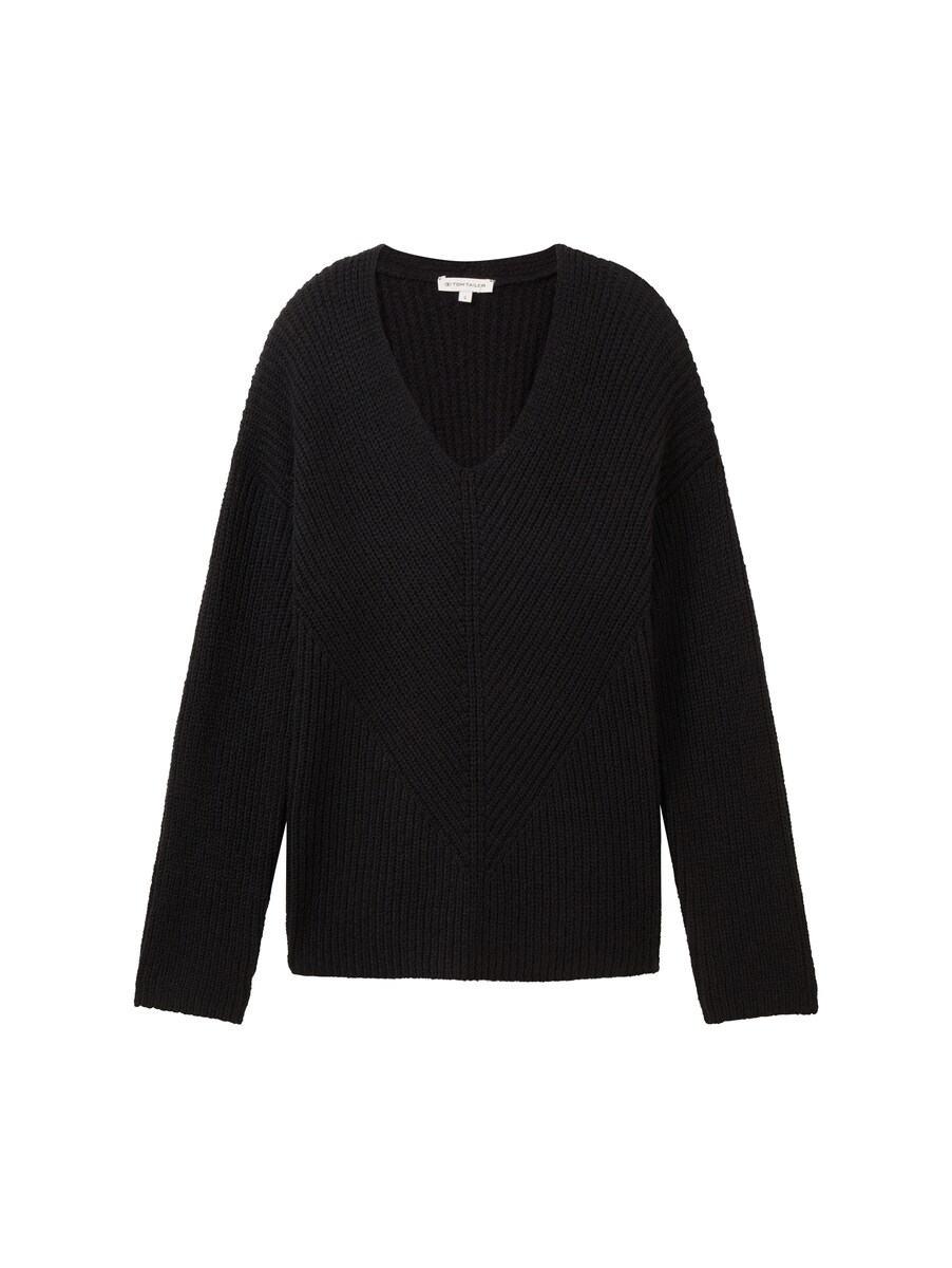 Tom Tailor Black Knitted Sweater GOOFASH