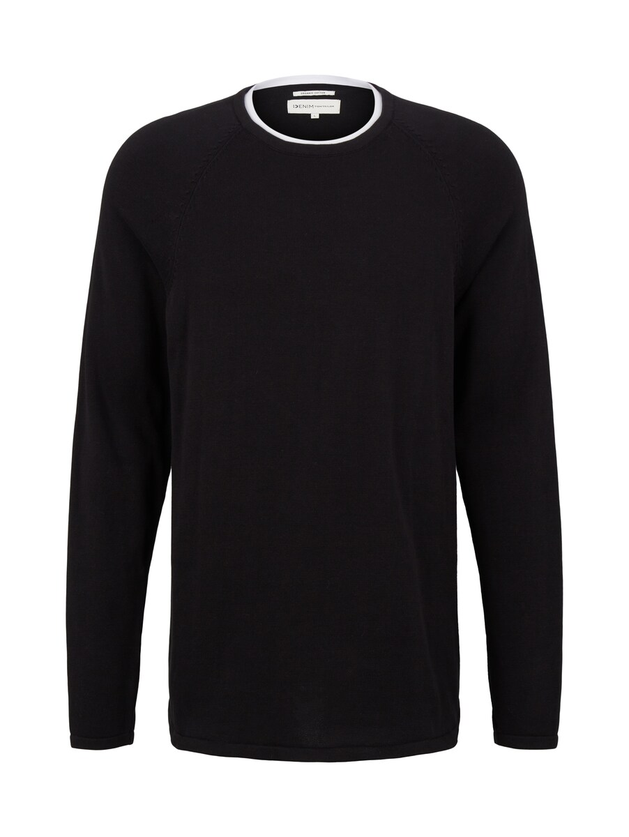 Tom Tailor Man Knitted Sweater in Black GOOFASH