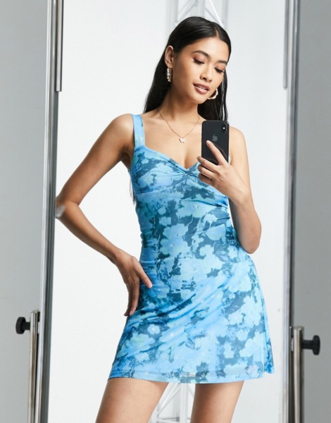 Topshop - Blue Mini Dress for Women from Asos GOOFASH