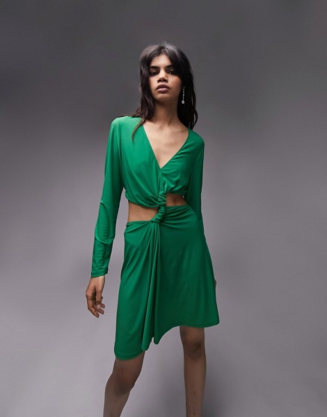 Topshop - Lady Mini Dress in Green from Asos GOOFASH