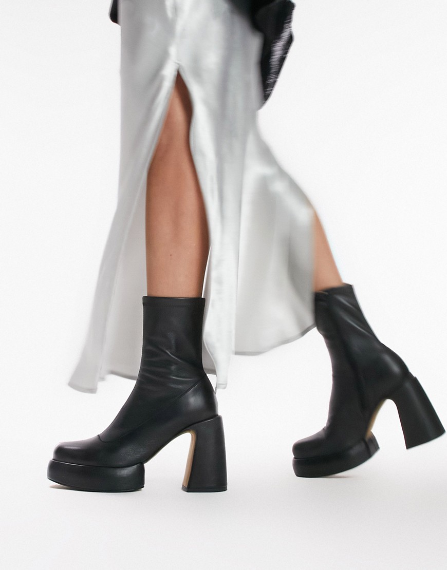 Topshop - Platform Ankle Boots Black - Asos Woman GOOFASH