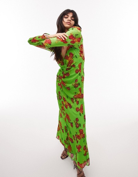Topshop - Women Maxi Dress in Green from Asos GOOFASH
