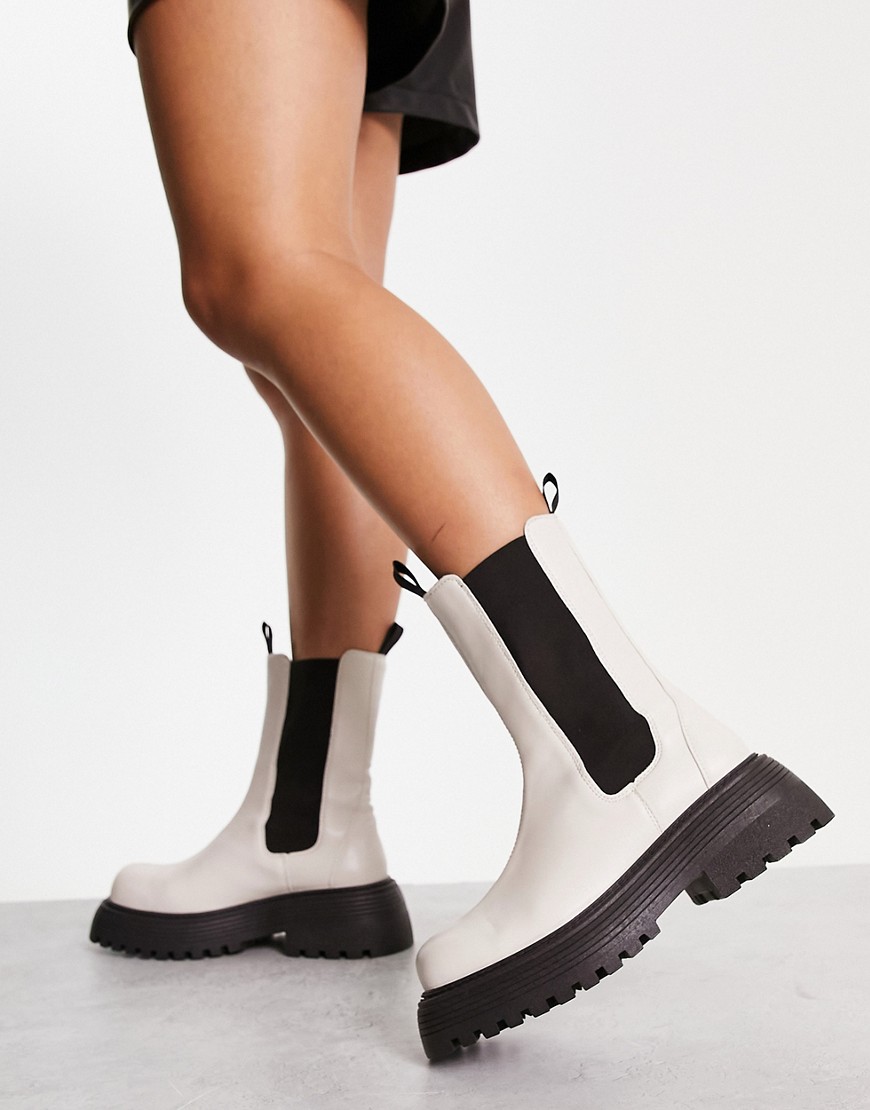Topshop Women's Chelsea Boots in White Asos GOOFASH