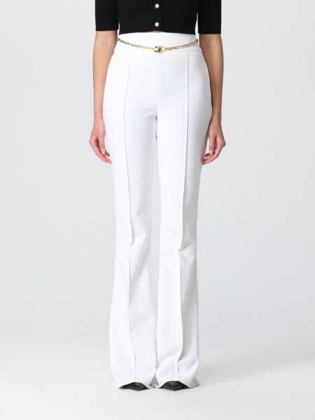 Trousers in Ivory Giglio Woman - Elisabetta Franchi GOOFASH