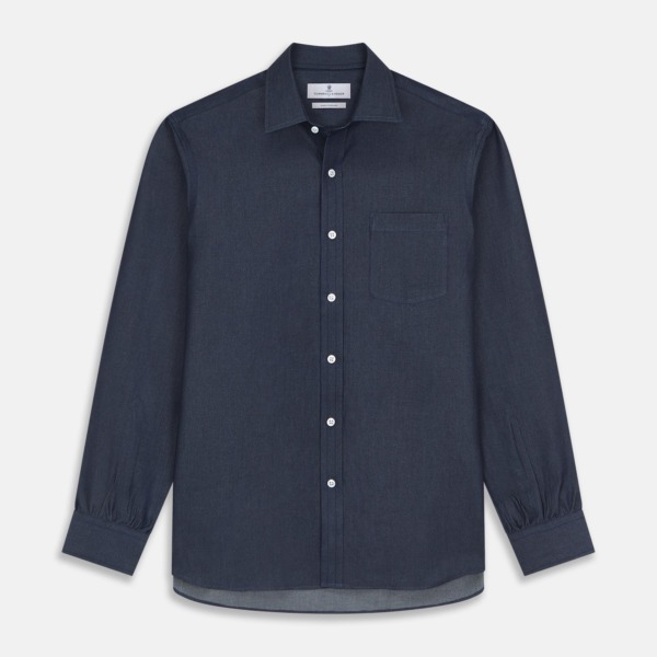 Turnbull And Asser Mens Shirt in Blue GOOFASH