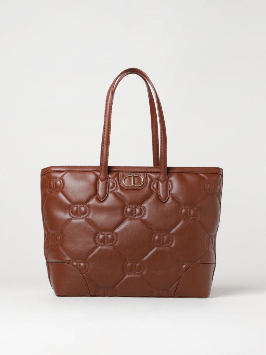 Twinset Women Brown Tote Bag at Giglio GOOFASH