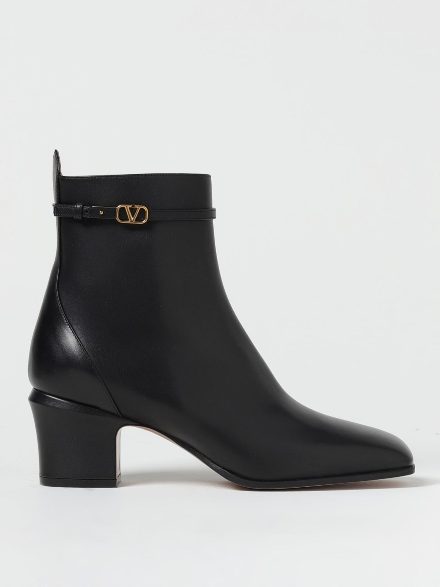 Valentino - Lady Flat Boots Black Giglio GOOFASH
