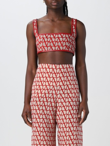 Valentino - Lady Top in Red Giglio GOOFASH