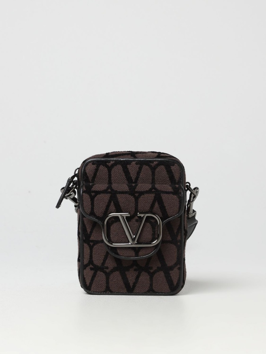 Valentino - Men's Shoulder Bag in Brown - Giglio GOOFASH