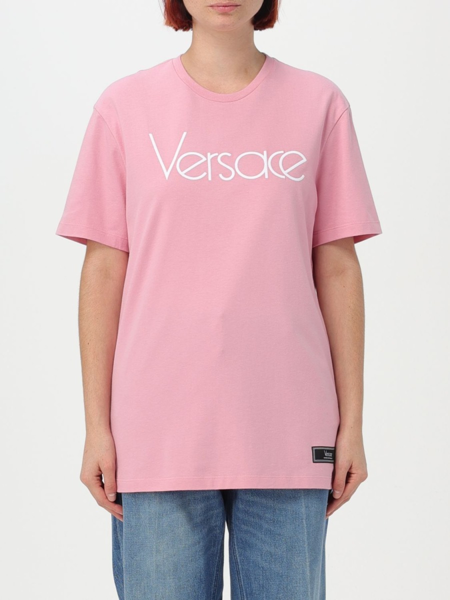 Versace - Lady T-Shirt Pink Giglio GOOFASH