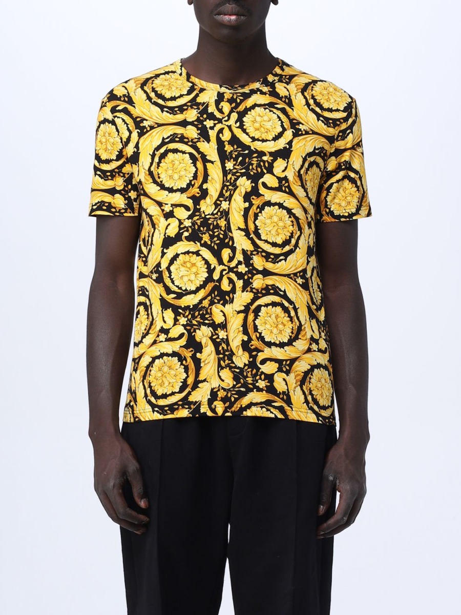 Versace - T-Shirt in Gold for Man by Giglio GOOFASH