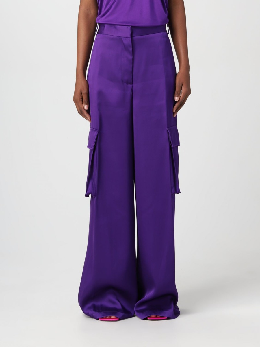 Versace Woman Trousers in Purple from Giglio GOOFASH