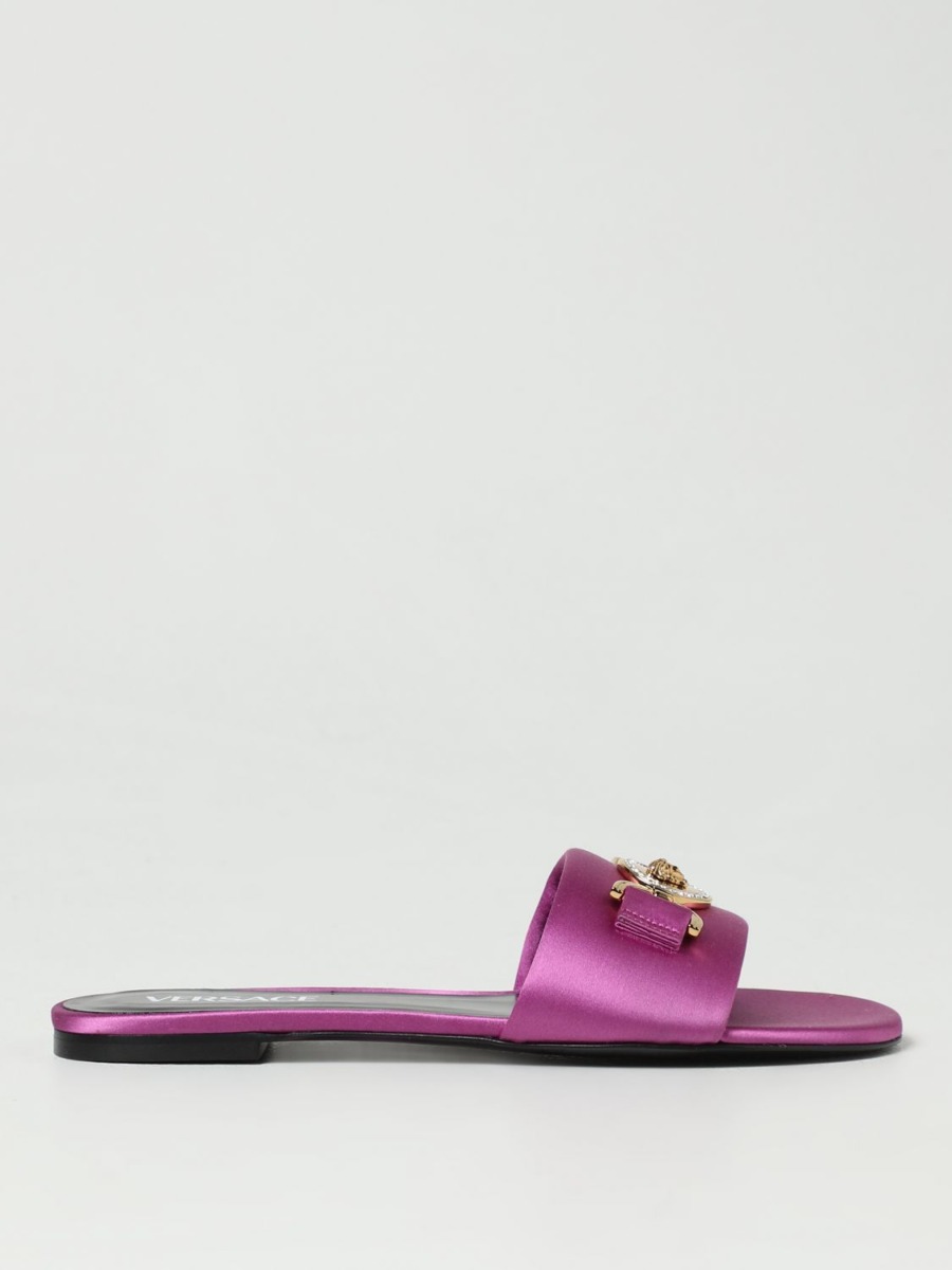 Versace - Womens Flat Sandals Purple Giglio GOOFASH