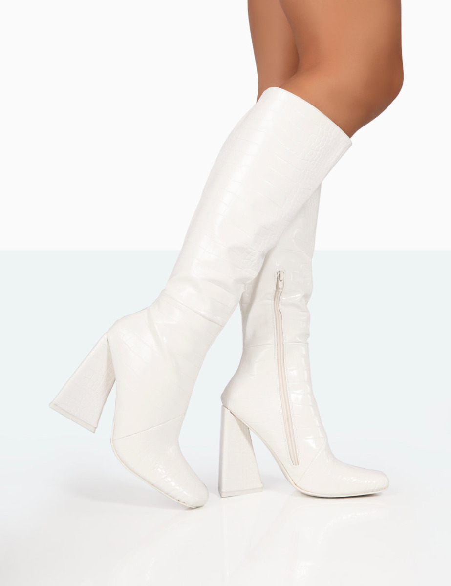 White Ankle Boots Public Desire Ladies GOOFASH
